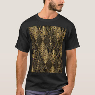Camiseta Art Deco Black Dourado Elegance