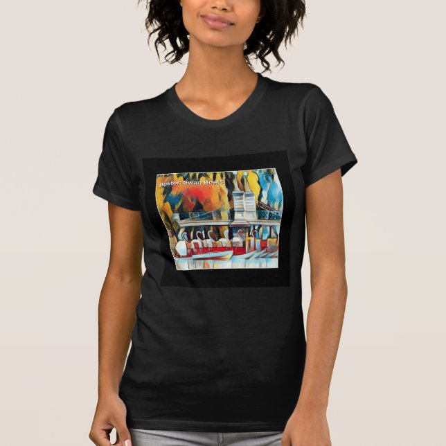 Camiseta Art Deco Boston Swan Boats (Frente)