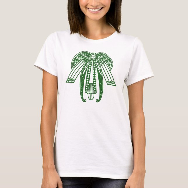 Camiseta Art Deco Christmas Angel (Frente)