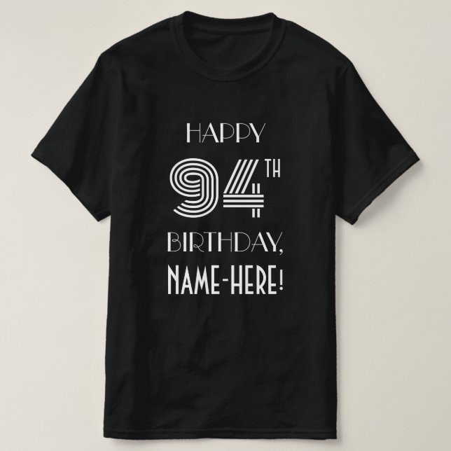 Camiseta Art Deco - Estilo inspirado 94. Festa de aniversár (Frente do Design)