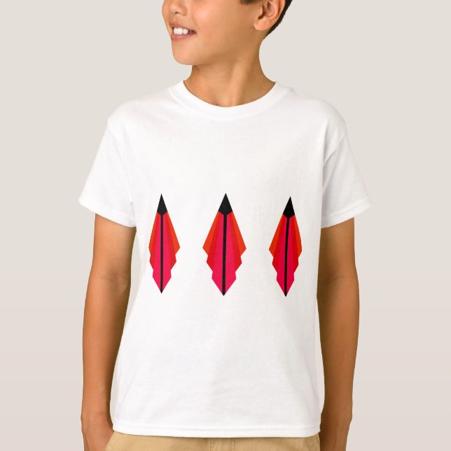 Camiseta Art Deco Padrão 3 em Vermelho (Frente)