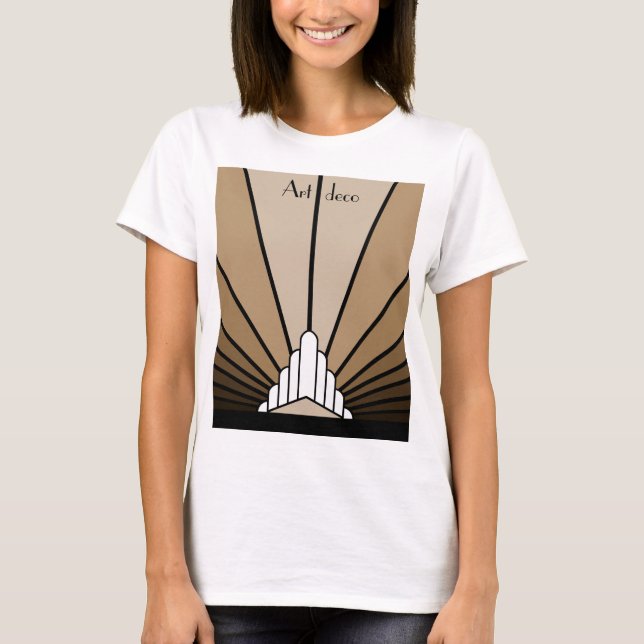 Camiseta Art deco sun em bronzeado (Frente)