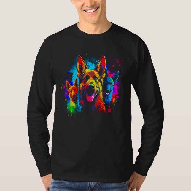 Camiseta Art German Shepherd Dog Family (Frente)