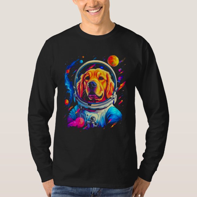 Camiseta Art Golden Retriever Dog in Space (Frente)