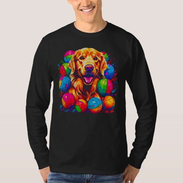 Camiseta Art Golden Retriever Dog Volleyball (Frente)