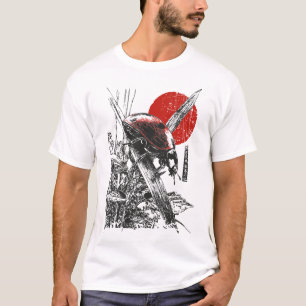 Camiseta Art Ladybug Japonês Impressão Red Sun Asiático