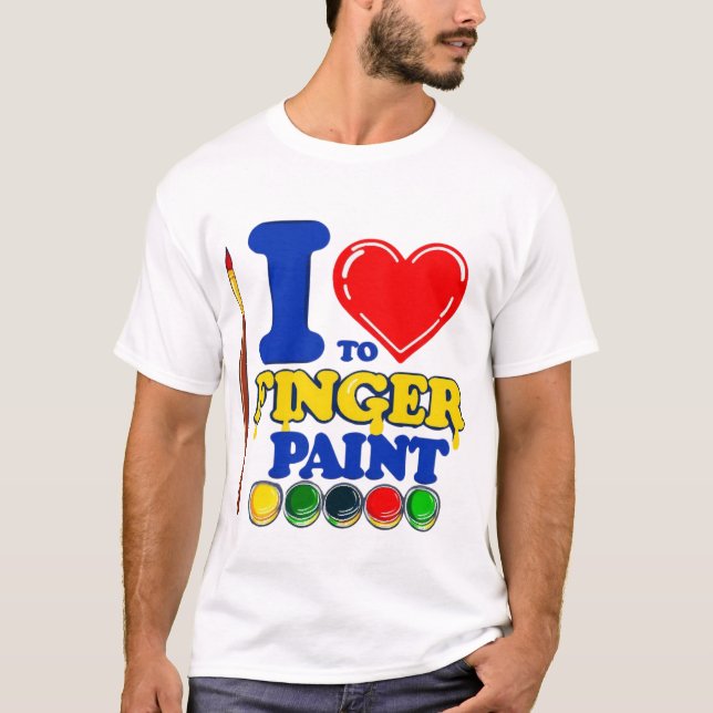 Camiseta Art Lover Tee - I Heart Finger Paint (Frente)