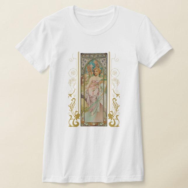 Camiseta Art Nouveau Alphonse Mucha - Despertar Manhã (Postura )