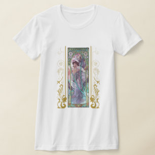 Camiseta Art Nouveau Alphonse Mucha Evening Contemplação