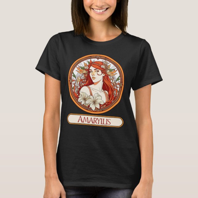 Camiseta Art Nouveau Amaryllis Mulher (Frente)