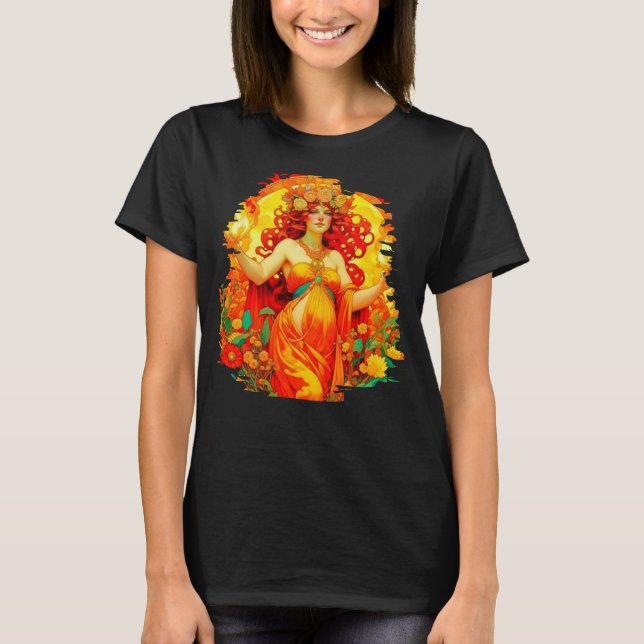Camiseta Art Nouveau Beltane Celtic Primavera (Frente)