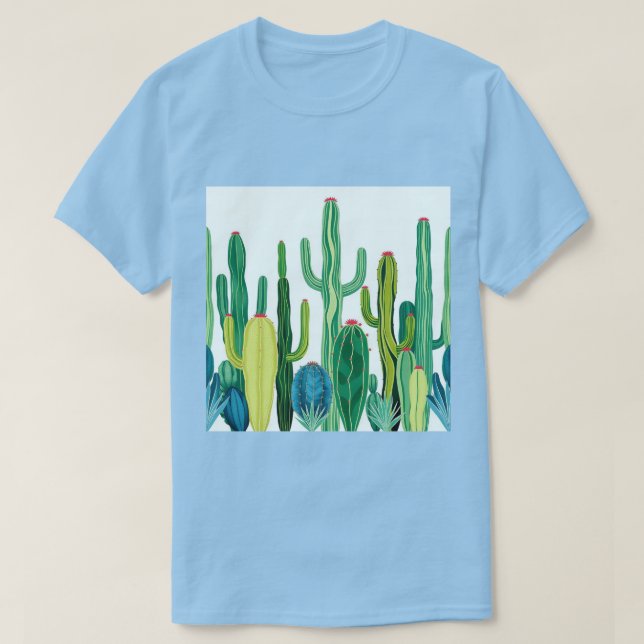 Camiseta Art Nouveau Cactos T-Shirt (Frente do Design)