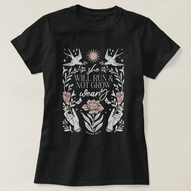 Camiseta Art Nouveau Christian Faith Bíblia Verso Religioso (Frente do Design)