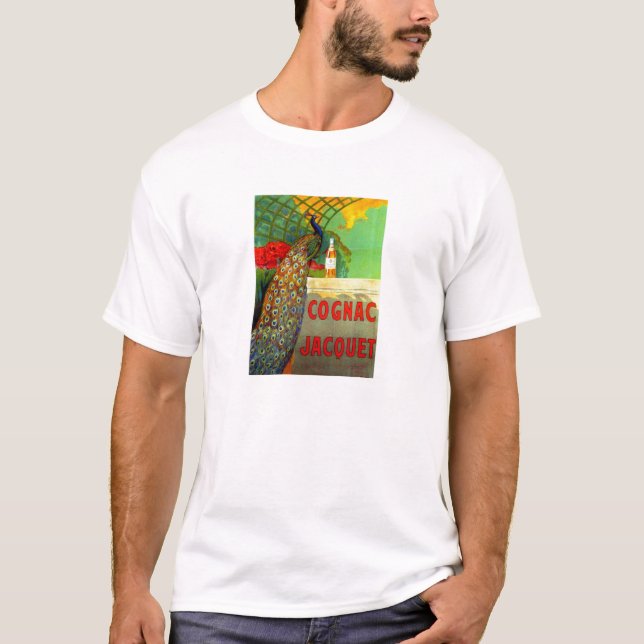 Camiseta Art Nouveau Cognac Ad com Peacock (Frente)