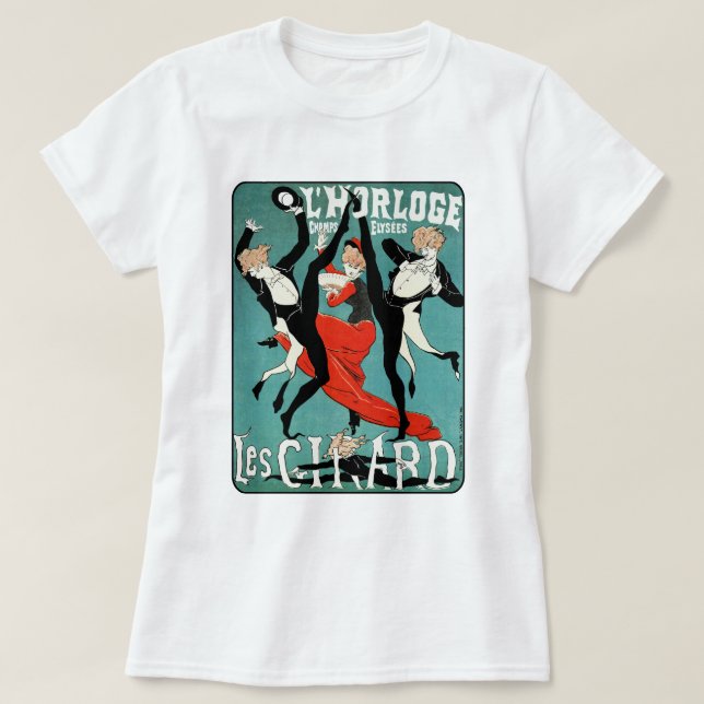 Camiseta Art Nouveau Dance Image de Jules Cheret (Frente do Design)
