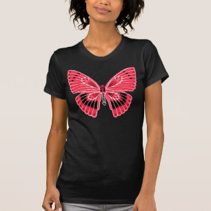 Camiseta Art Nouveau Estilo Borboleta Coral