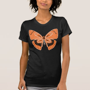Camiseta Art Nouveau Estilo Borboleta Laranja