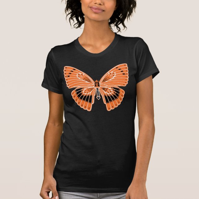 Camiseta Art Nouveau Estilo Borboleta Laranja (Frente)