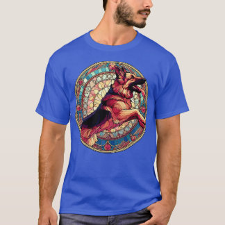 Camiseta Art Nouveau Estilo German shepherd Alsino Cão