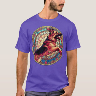 Camiseta Art Nouveau Estilo German shepherd Alsino Cão