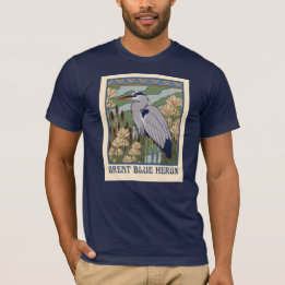Camiseta Art Nouveau Excelente Blue Heron