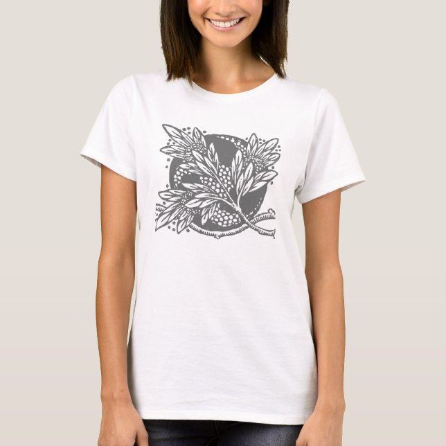 Camiseta Art Nouveau Fllower Minimalismo Floral (Frente)