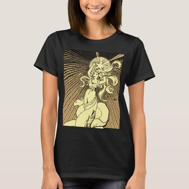Camiseta Art Nouveau Girl Reaching For The Stars (Frente)