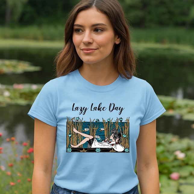 Camiseta Art Nouveau Girl Relaxa Por Lake (Criador carregado)
