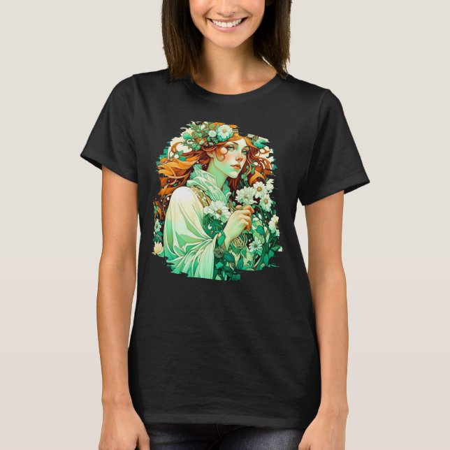 Camiseta Art Nouveau Imbolc Celtic Primavera (Frente)