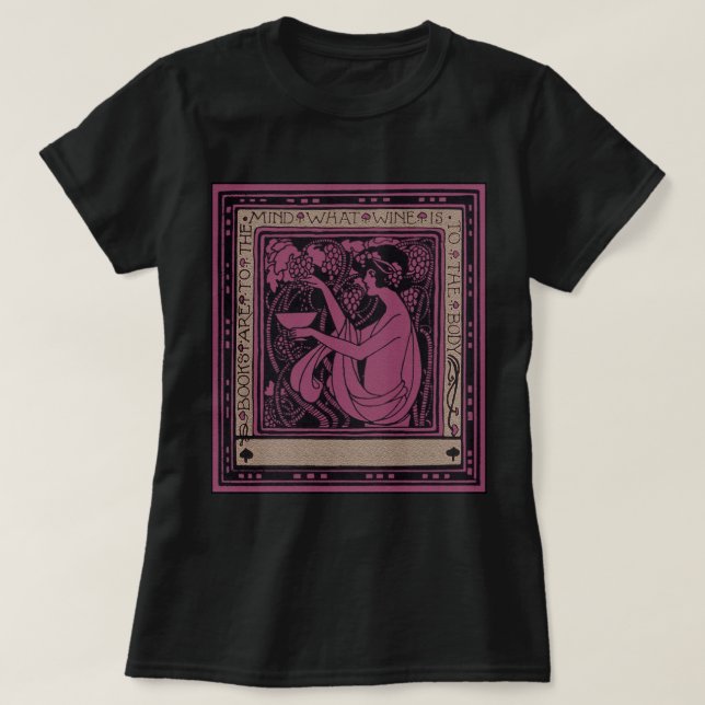 Camiseta Art Nouveau Livros são para a mente (Frente do Design)