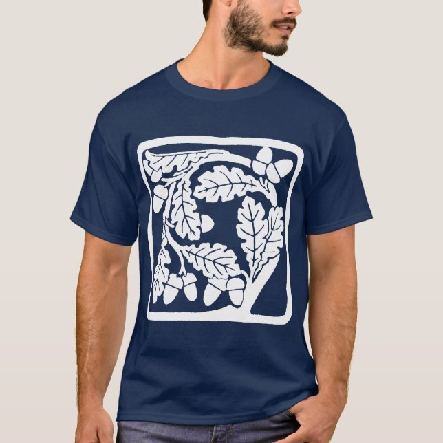 Camiseta Art Nouveau Oak Leaves e Bolotas (Frente)