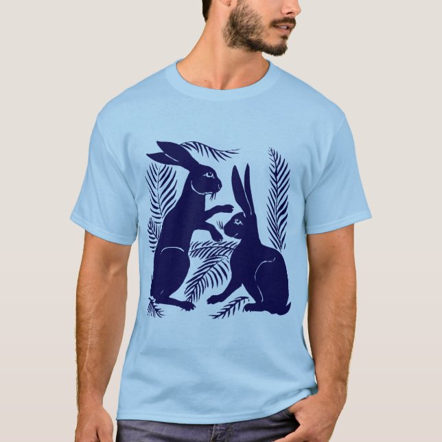 Camiseta Art Nouveau Par dos Coelhos De Morgan e Morris (Frente)