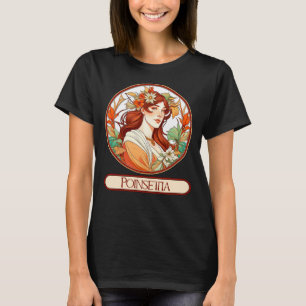 Camiseta Art Nouveau Poinsettia Mulher