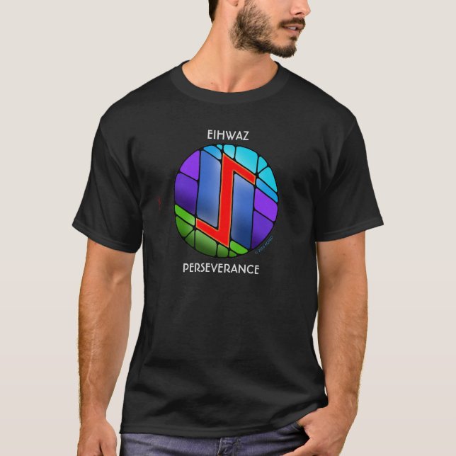 Camiseta Art Nouveau Rune Eihwaz - Perseverança (Frente)