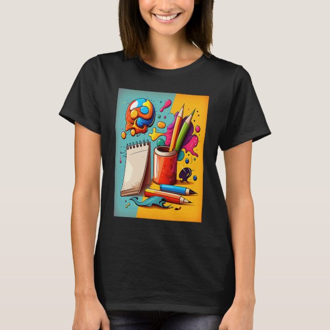 Camiseta Art Painting  Pop Painter Mom  3 (Frente)