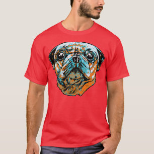 Camiseta Art Pug Dog Head