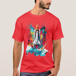 Camiseta Art Rocket Launch Space Oferta Ciência Oferece Esp