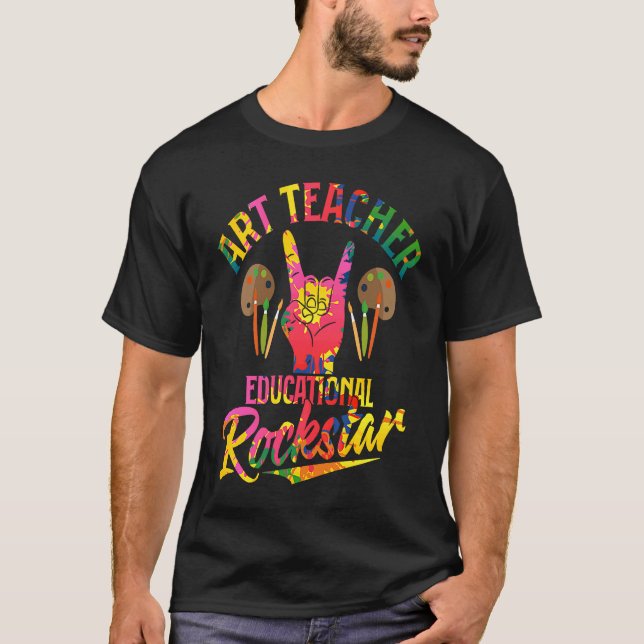 Camiseta Art Teacher Educational Rockstar Education Artist (Frente)