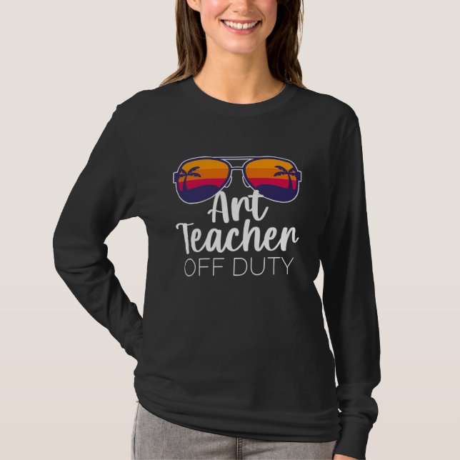 Camiseta Art Teacher Off Duty Sunglasses Beach Sunset (Frente)
