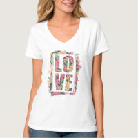 art with the phrase love flowers