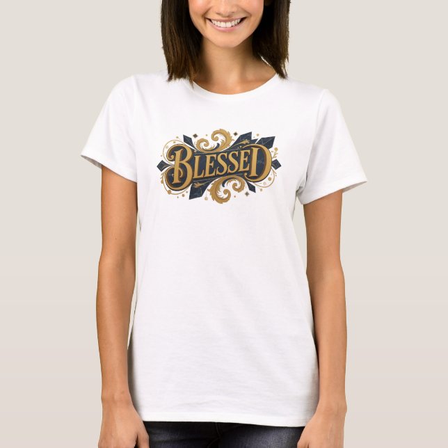 Camiseta Arte 2D BLESSED que chama a atenção (Frente)