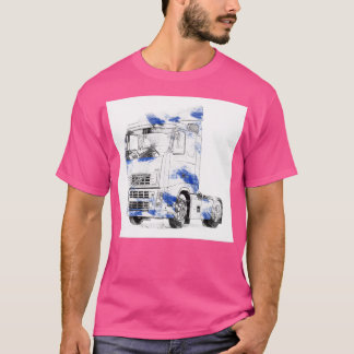 Camiseta Arte a cores de caminhões