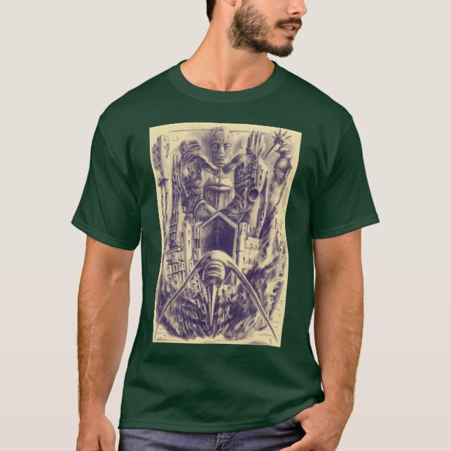 Camiseta Arte a lápis do palácio de sombra (Frente)
