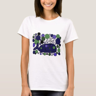 Camiseta Arte abstracta azul artística da baleia de esperm