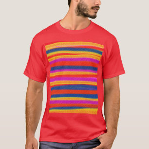 Camiseta Arte abstracta listrada colorida do acrílico da