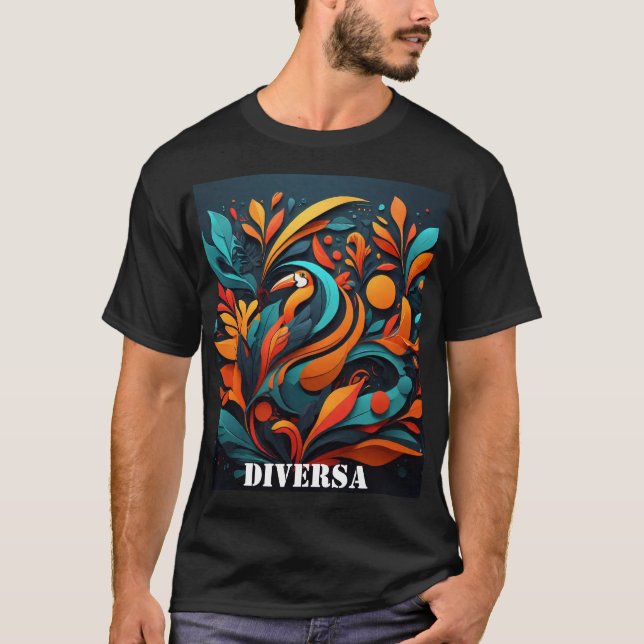 Camiseta Arte Abstracto de Diversidad Natural (Frente)