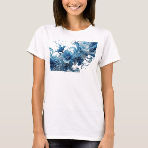 Camiseta ARTE ABSTRATA Azul Bonita Impressão de Moda