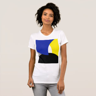 Camiseta Arte abstrata azul e amarelo