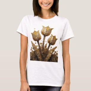 Camiseta ARTE ABSTRATA Bold Gold Impressão de Moda