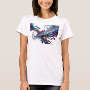 Camiseta ARTE ABSTRATA Chic Silver Impressão de Moda